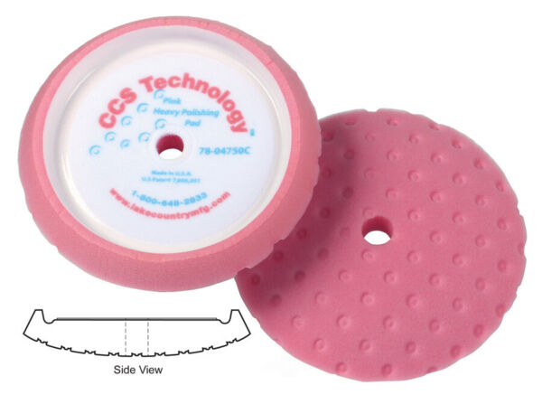 LC Pink CCS Foam Curved Edge Polish Pad